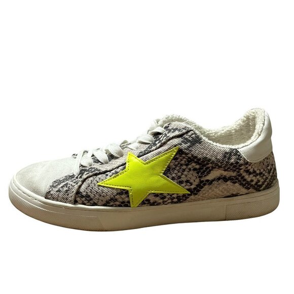 Steven By Steve Madden Women's Reeves Python Snake Neon Star Sneaker Size 8.5 - Picture 2 of 10